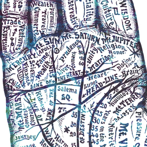 Hand palmistry Halloween abstract art print 8x10 - Picture 3 of 5